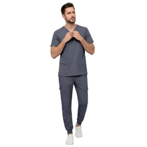 Breathable Nursing Uniform Medical Scrub Set V-Neck Jogger Suit