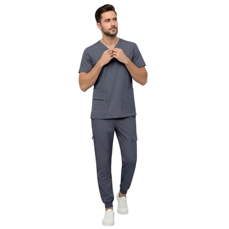 Breathable-Nursing-Uniform-Medical-Scrub-Set-V-Neck-Jogger-Suit