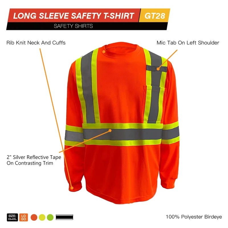 Breathable Quick Dry Birdseye Mesh Construction Work Wear Hi Vis Reflective Safety Polo Shirt
