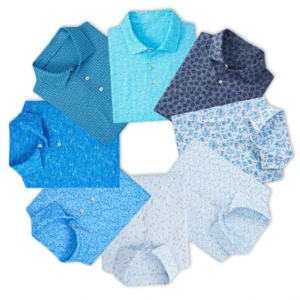 Breathable Quick Dry Moisture Wicking All Over Print Polyester Spandex High Quality Luxury Stretch Polo Golf t-Shirts