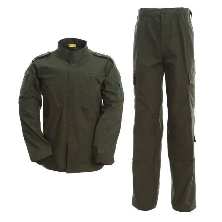Breathable Ripstop Olive Green Security Tactical Uniform Set with Multiple Pockets