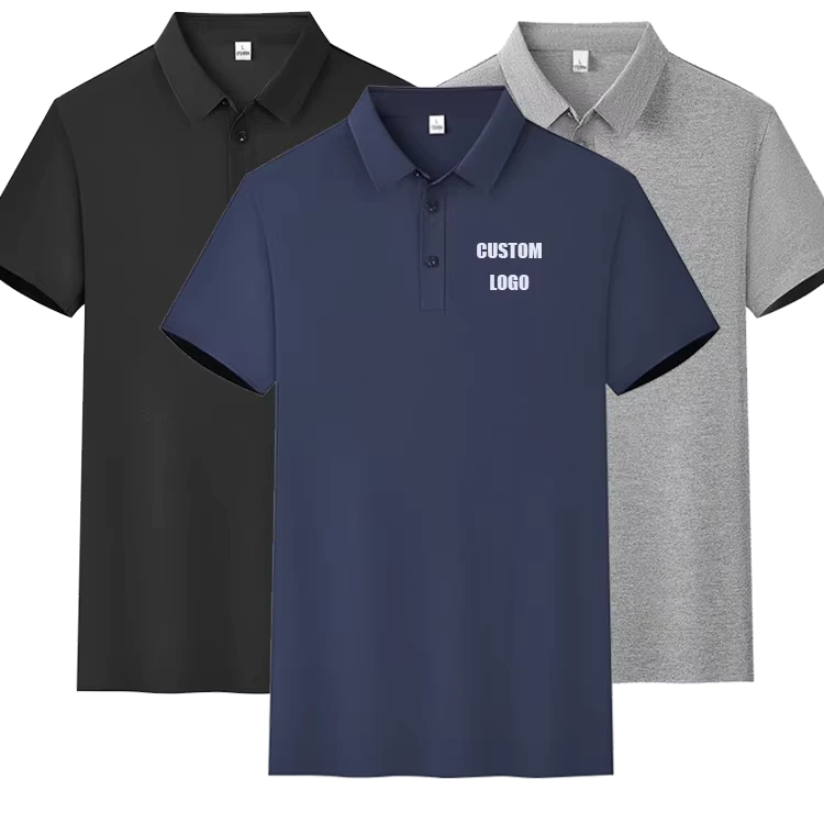 Breathable T shirt Custom Men's T shirt Polo Shirt Men's Custom Lapel Short Sleeve Men Office Shirt