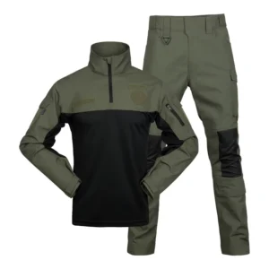 Breathable Waterproof Olive Green Camouflage Ripstop Tactical Uniform, 65% Polyester 35% Cotton