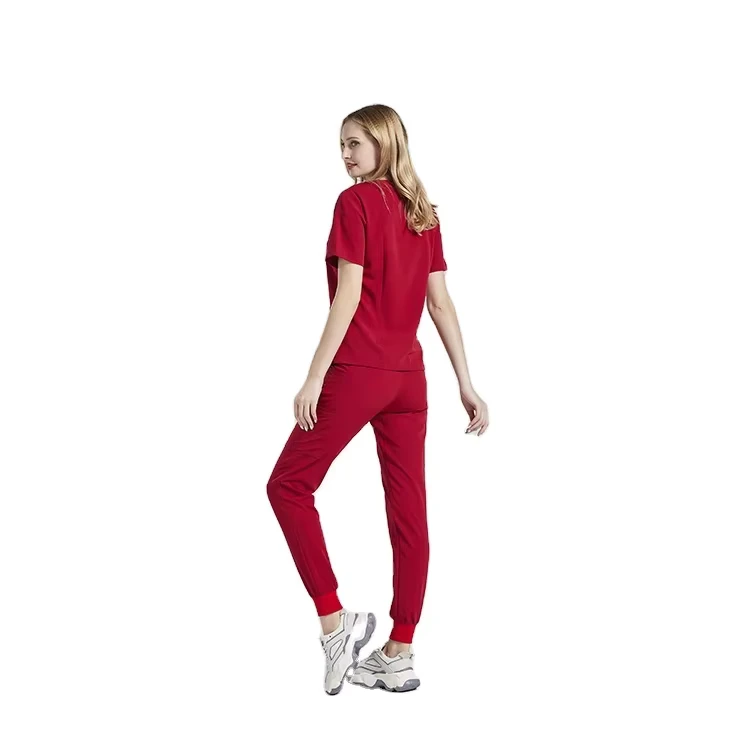 Breathable-Womens-Jogger-Scrub-Set-Nursing-Hospital-Uniform