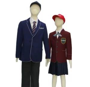 British Style Kid’s School Uniform Suit Primary Middle Students Class Uniform for Girl Skirt Jacket Blazer Set School Uniforms