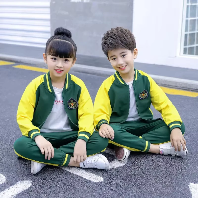British-Style Unisex Cotton School Uniform Sets for Kindergarten and Primary School