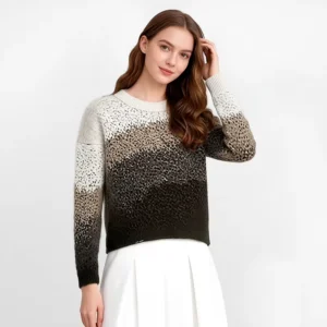 Brown Crocheted Quick Dry Anti Shrink Sweater for Women