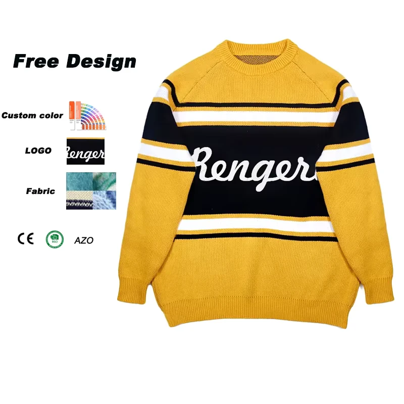 Bulk Blank Men's Cotton Pullover Knit Sweater Manufacturer