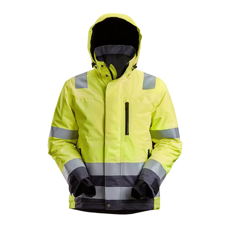 Bulk Custom Men s High Visibility Reflective Winter Jacket Waterproof Windproof Fleece Workwear OEM