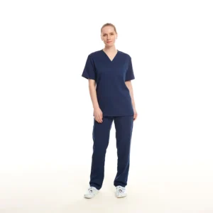 Bulk Medical Scrub Uniform Sets Unisex Doctor Nurse Workwear V Neck Pullover T Shirt Pants Two Piece Sets Custom Logo