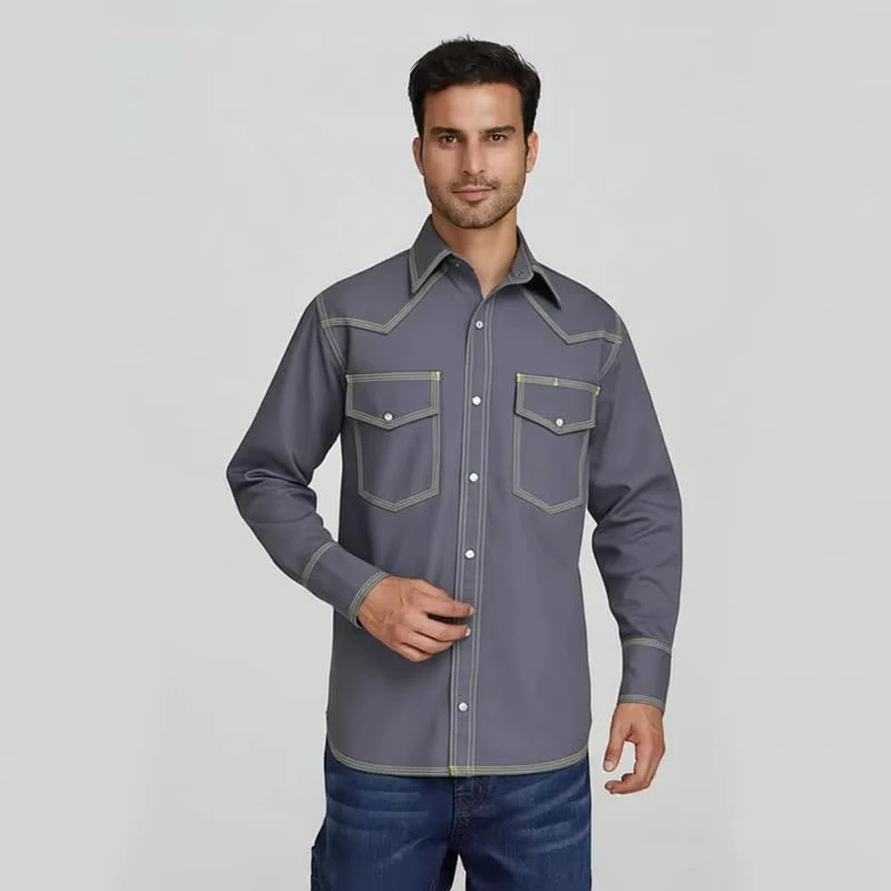Button Down Flame Resistant Work Shirt FRC Clothing Arc Raring Fireproof Garment