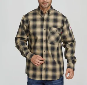 Button Front Closure Fr Stripe Work Shirt comfort and Performance Fire Resistant Frc Shirts
