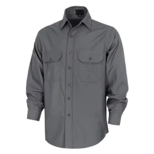 Button Long Sleeve Relaxed Fit Lightweight 100% Cotton Chambray Breathable EX Soft ASTM Certified Utility Pockets Men’s Work