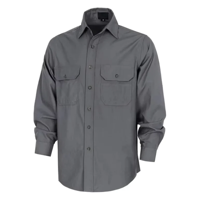 Button-Long-Sleeve-Relaxed-Fit-Lightweight-100-Cotton-Chambray-Breathable-EX-Soft-ASTM-Certified-Utility-Pockets-Mens-Work