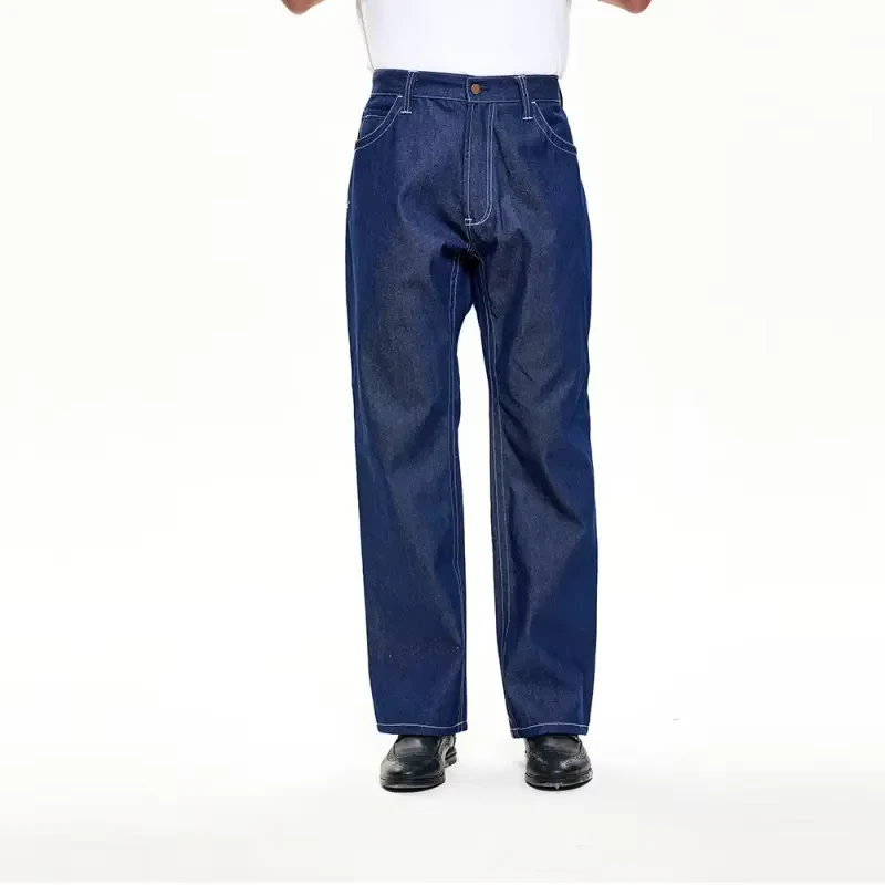 CAT2 NFPA2112 Men FR Pants Relax Fit Flame Resistant Jeans Heavy Duty Washed Work Jeans