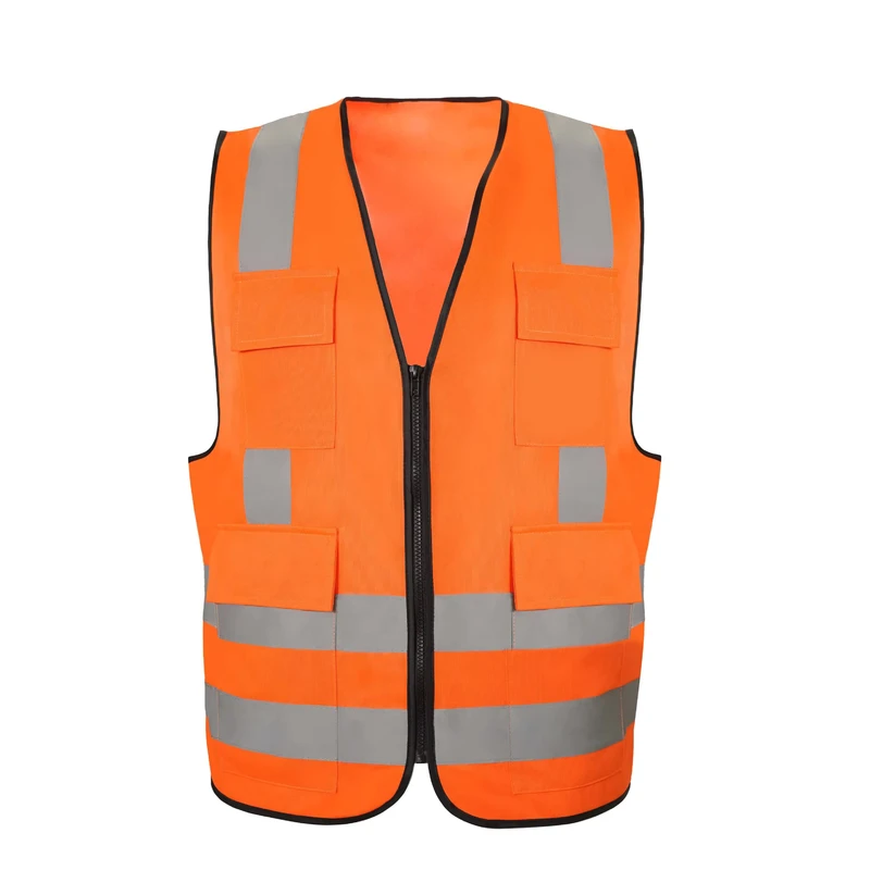 CE ANSI Construction Reflective Safety Vests Hi Vis Multi Pocket Safety Vests