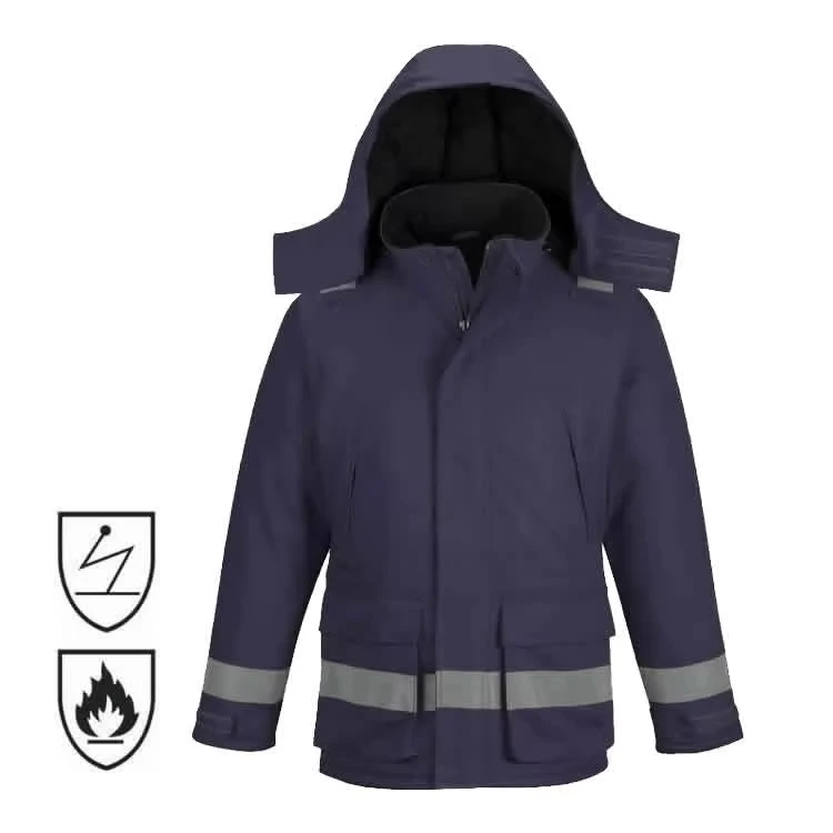 CE-Certificate-Oil-and-Gas-Navy-Blue-Flame-Resistant-Industrial-Safety-Reflective-FR-Freezer-Winter-Work-Jacket-for-Welding