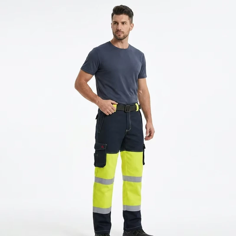 CE Certified EN ISO 11612 EN 1149 5 Multi Norm Inherent FR Work Pants Anti static Hi Vis Arc Flash Protective Safety Trousers