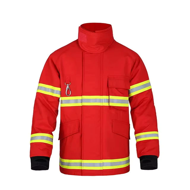 CE Certified Fireman Jacket Firefighting Trousers With Red Color