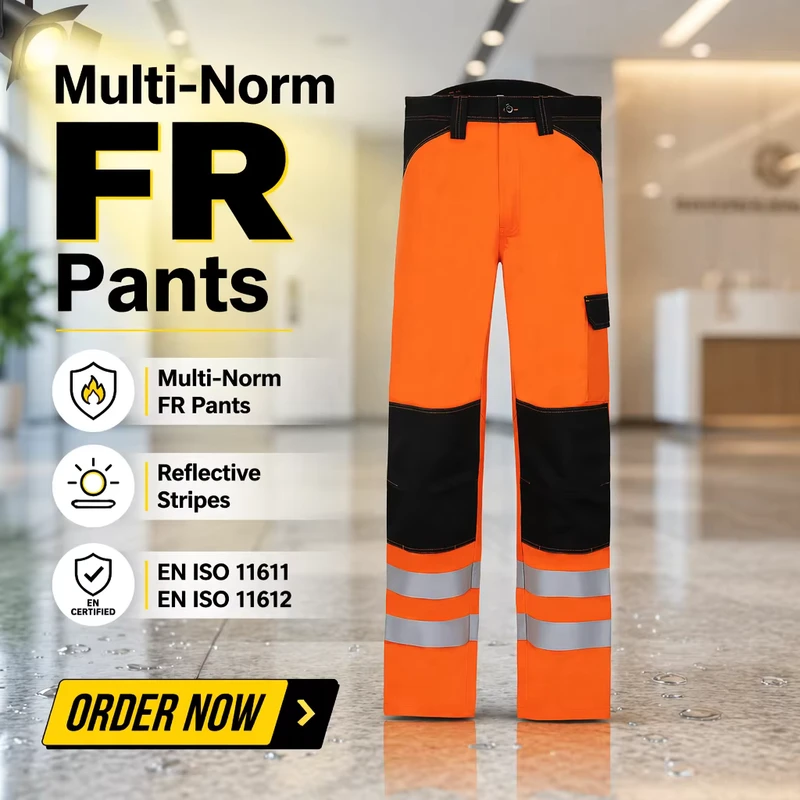 CE Certified Multi Protection FR Reflective Trousers EN 61482 2 Arc Flash for Welding Electrical Construction