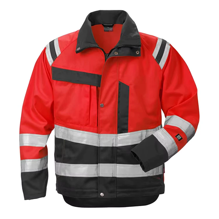 CE Class 3 Winter Thermal Jacket With High Visibility Hi Vis Waterproof Work Reflective Safety Clothing Protective PE Material