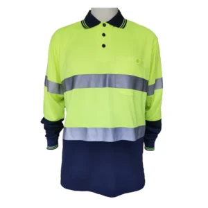 CE Custom Hi Vis Two Tone Quick Dry Polyester Work High Visibility Safety Reflective Polo Shirt