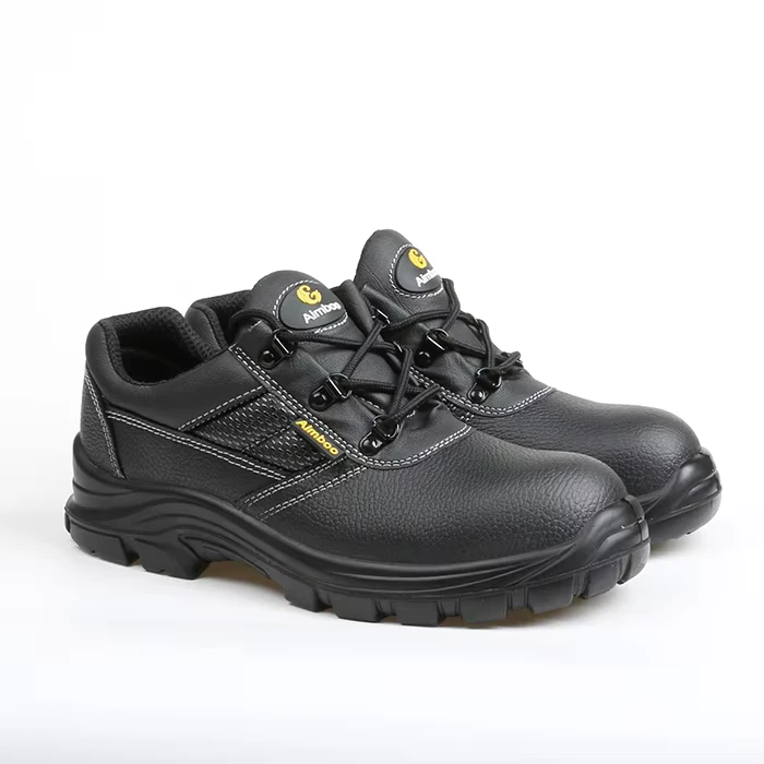 CE Embossed Leather Safety Shoes Low-Cut Waterproof Anti-Puncture Work Boots for Men