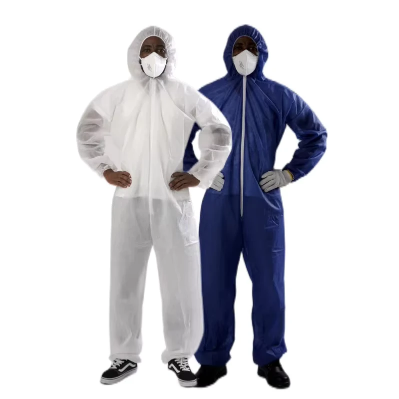 CE Hooded Breathable Industrial Polypropylene Anti-Static Disposable PP 40gsm Dust Proof Coverall