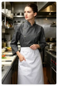 CHECKEDOUT Chef Uniform Jackets With Adjustable Sleeve Restaurants Chef Clothes Work Wear Uniforme Chef Uniform Jacket