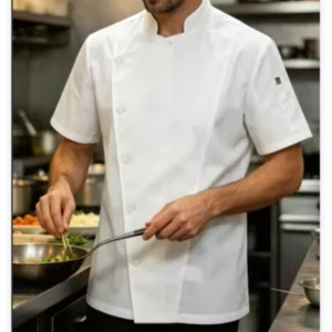 CHECKEDOUT Fashion Short Sleeve Catering Chef Uniform Jacket and Chef Uniforms Coat for Hotel and Restaurant Jacket