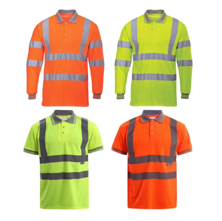 CLASS-2-Polyester-Hi-Vis-Reflective-Polo-Safety-T-Shirt-Quick-Dry-Bird-Eye-Mesh-High-Visibility-Workwear