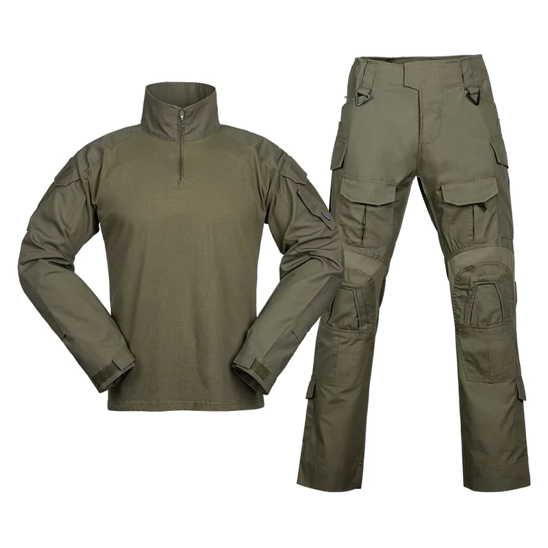 Camouflage Ripstop Tactical Shirt and Pants Combat Uniform, G3 Green