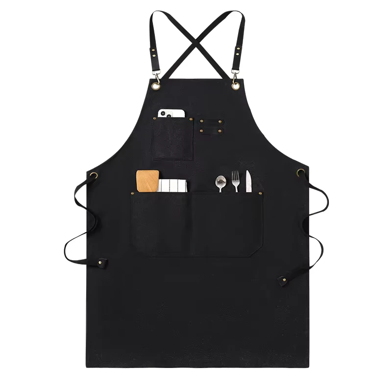 Canvas Cafe Attendant Apron Uniform for Men and Women