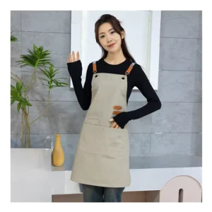 Canvas Cross Back Waterproof Apron for Men Women Chef Cooking Kitchen Barbecue Restaurant