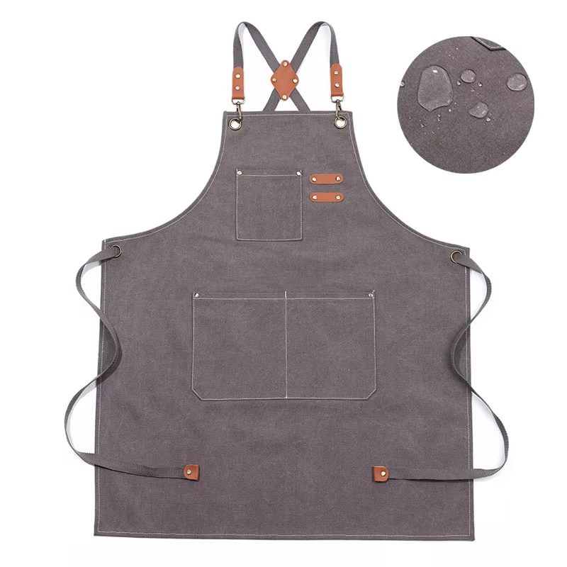 Canvas Kitchen Apron Baking Cooking Tools Waterproof Sublimation Custom logo Printed Durable