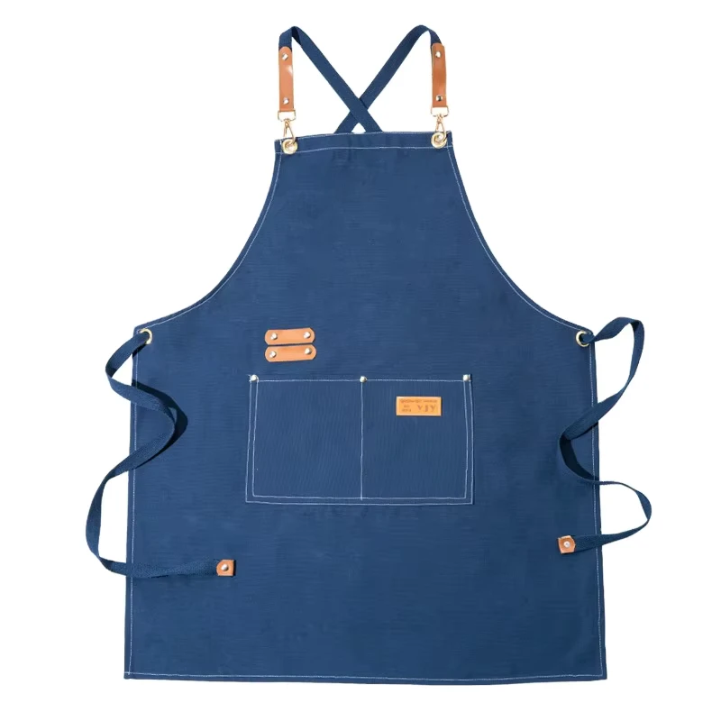 Canvas Kitchen Barista Apron for Men and Women, Grill Restaurant Bar Cafe Beauty Salon Uniform