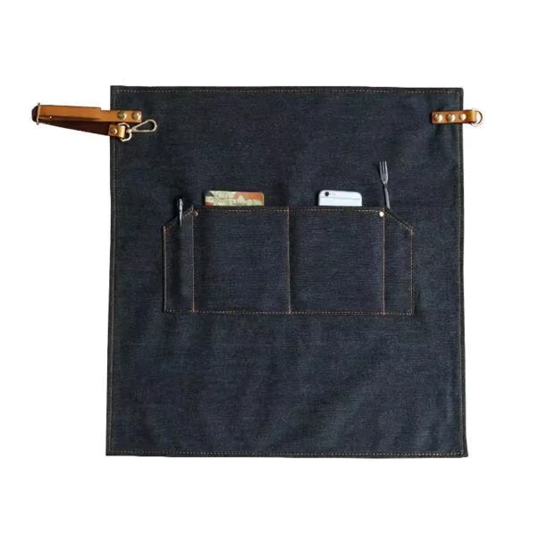 Canvas Sleeveless Bib Apron Set for Milk Tea Coffee Hotpot Restaurant Cleaning