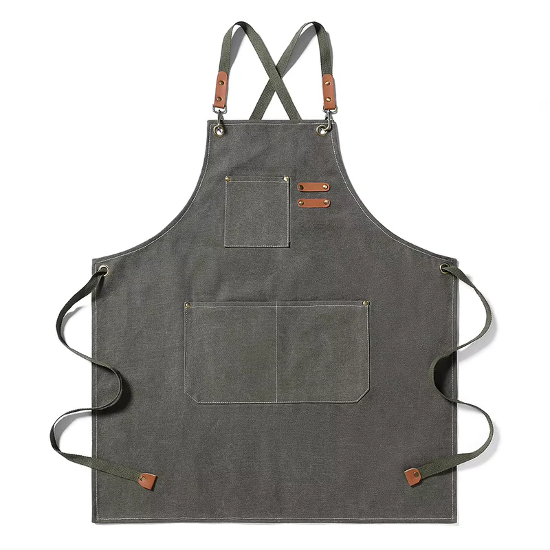 Canvas Sleeveless Kitchen Apron BBQ Cooking Items Waterproof Durable Washable Sublimation Pattern Reusable Heat Resistant