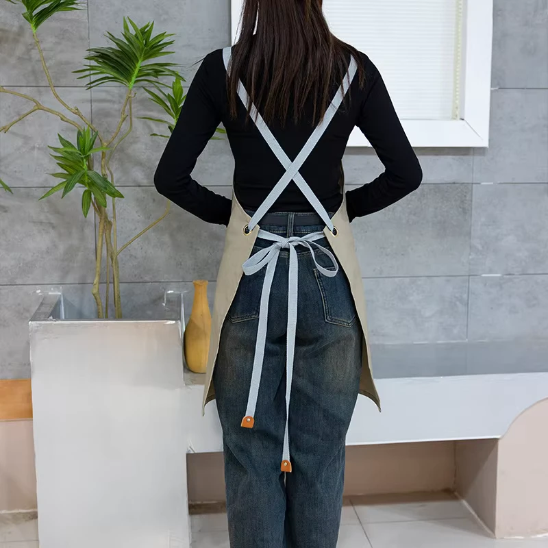 Canvas Sleeveless Kitchen Apron Unisex Heat Resistant Eco Friendly High Quality Reusable Waterproof Adjustable Straps