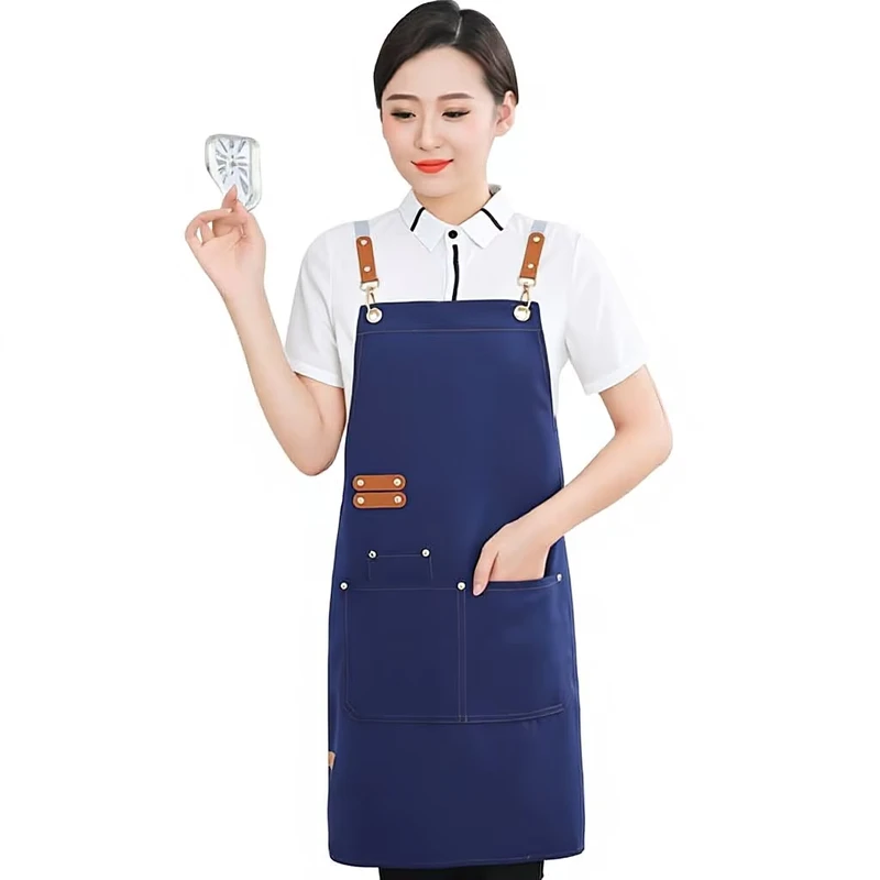Canvas Water-Resistant Double-Shoulder Bartender Apron