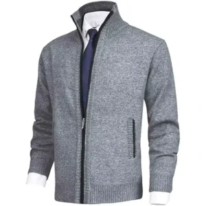 Cardigan Fine Knitting Stand Collar Coat European Sizes New Cold Seasons Men Oversized Knit Sweater