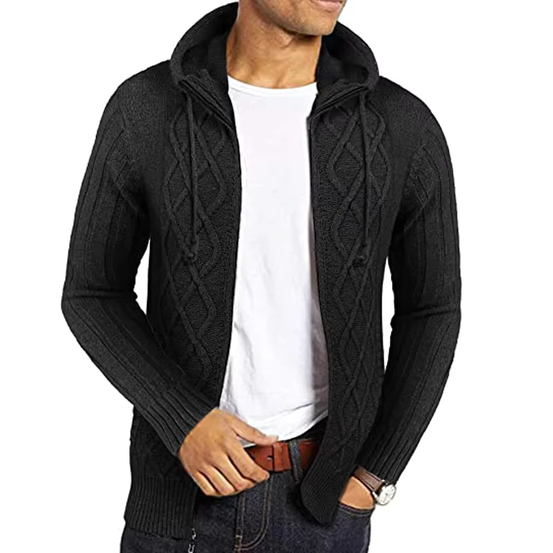 Cardigan Zip up Mens Plain Custom Hooded Sweater Custom Cable Knit Sweater Custom Coats Men Sweaters