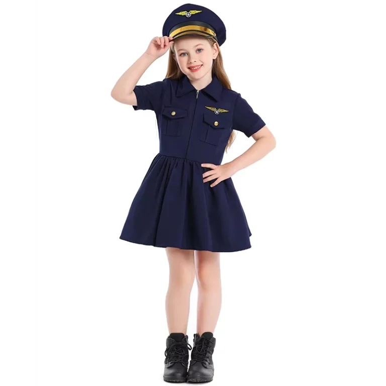 Career-Day-Girl-Cosplay-Pilot-Costume-Dark-Blue-Pilot-Dress-Captain-Uniform