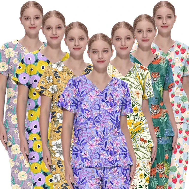 Cartoon-Printed-Womens-Medical-Scrub-Top-for-Nursing-and-Hospital-Work