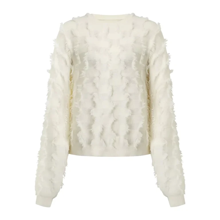 Cashmere-Knitwear-Fuzzy-Rib-Knitted-Crop-Top-Tassel-Design-Custom-Solid-Fringe-Jacquard-Pullover-Sweater-Women