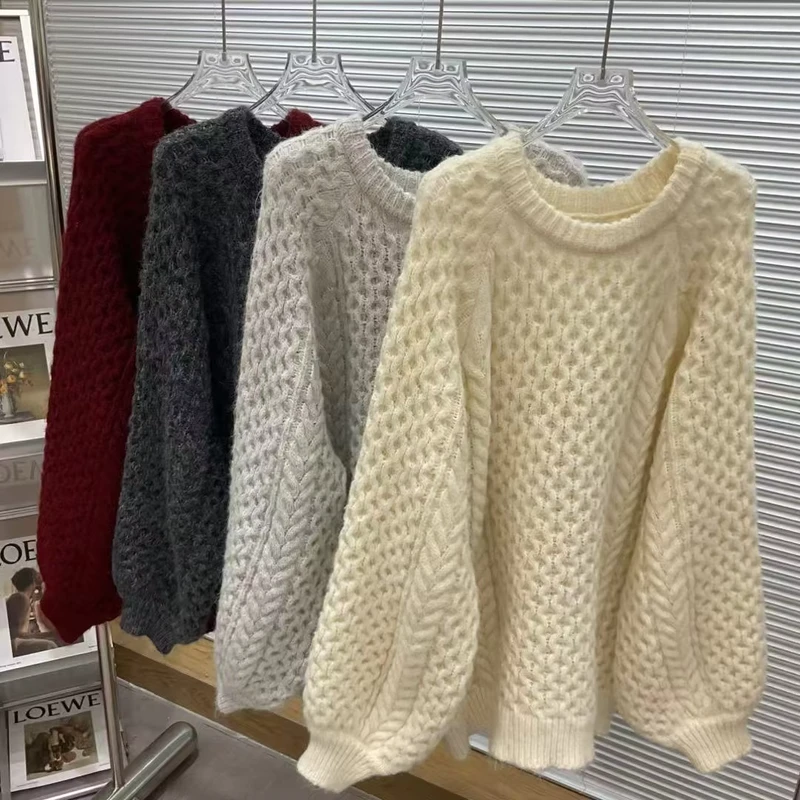 Cashmere Material Personalized Sweater Bulk Pure Colors Girls Sweaters
