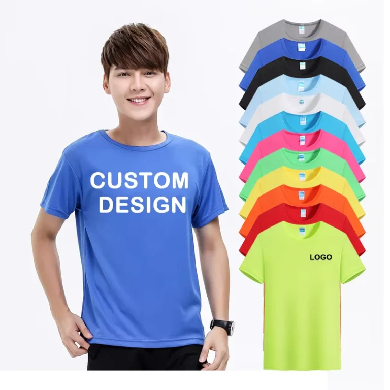 Casual-100-Polyester-Crew-Neck-Printed-T-Shirts-Loose-Fit-180g-Knitted-Screen-Printed-Quick-Dry-Anti-shrink-Custom-Label
