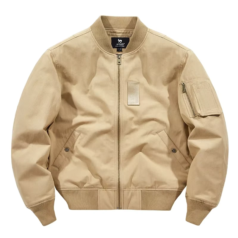Casual Black Unisex Men's Cross-Border Supply Factory Direct Sales Flight Jacket