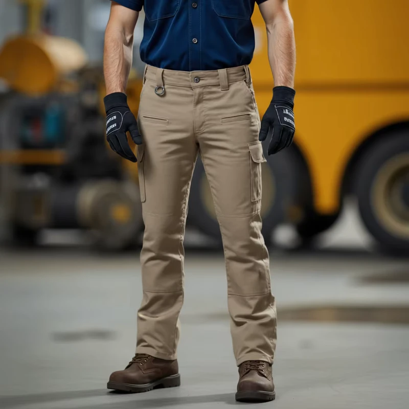 Casual Outdoor Cargo Men Work Pants Breathable Quick Drying Mid Waist T400 Stretch Eco-friendly Ribstop WR Pants