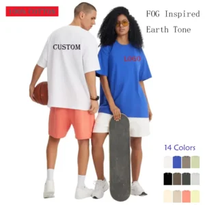 Casual Plain 100% Cotton Oversized Streetwear Earth Tone T-Shirts Custom Digital Print Men’s T-shirt for Unisex